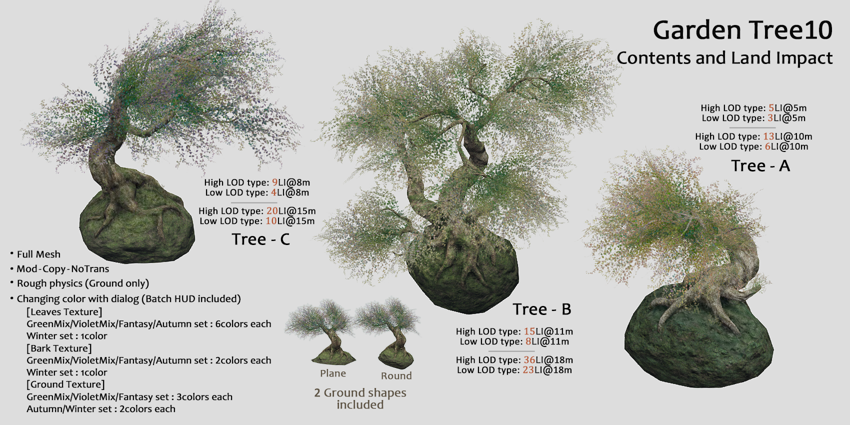 HPMD* Garden Tree10 - Contents and Land Impact