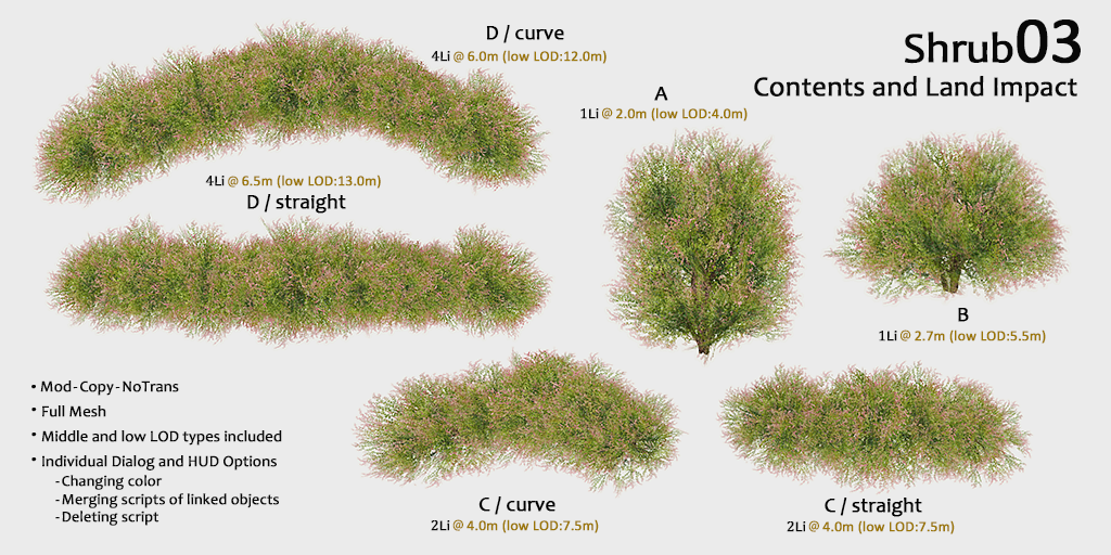 HPMD* Shrub03 - Contents and Land Impact